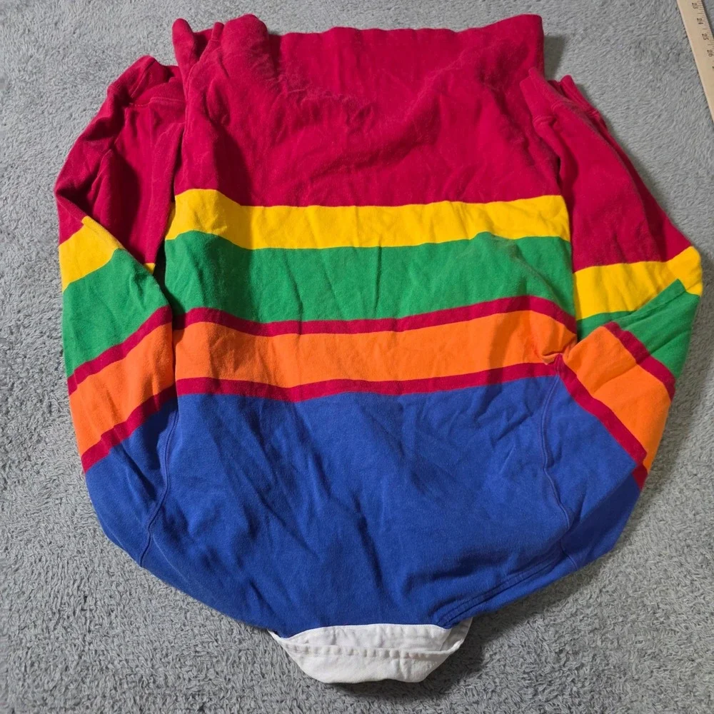 Polo Ralph Lauren Mens Large Rugby Shirt Multicolor Striped Long Slv Green Tag